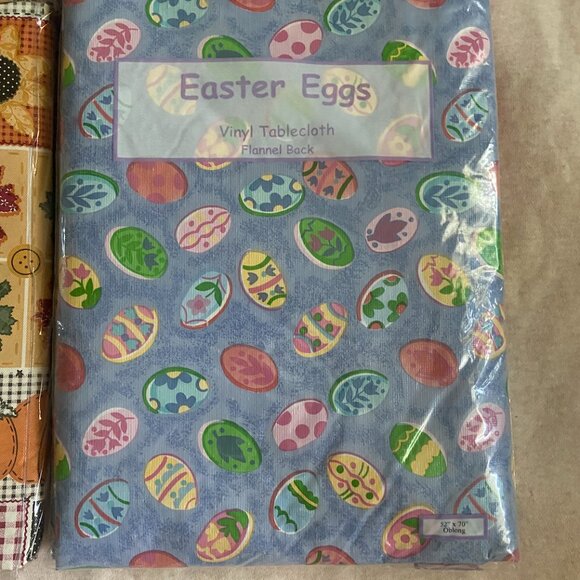 Vinyl Vintage Tablecloth Bundle; Thanksgiving Fall Spring Easter 52'' By 70'' - Picture 2 of 10